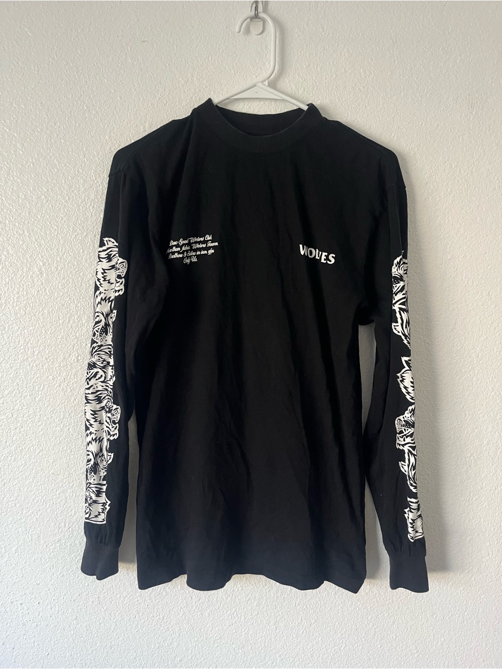Darc Sport Wolves Club Black White Long Sleeve Size XS
